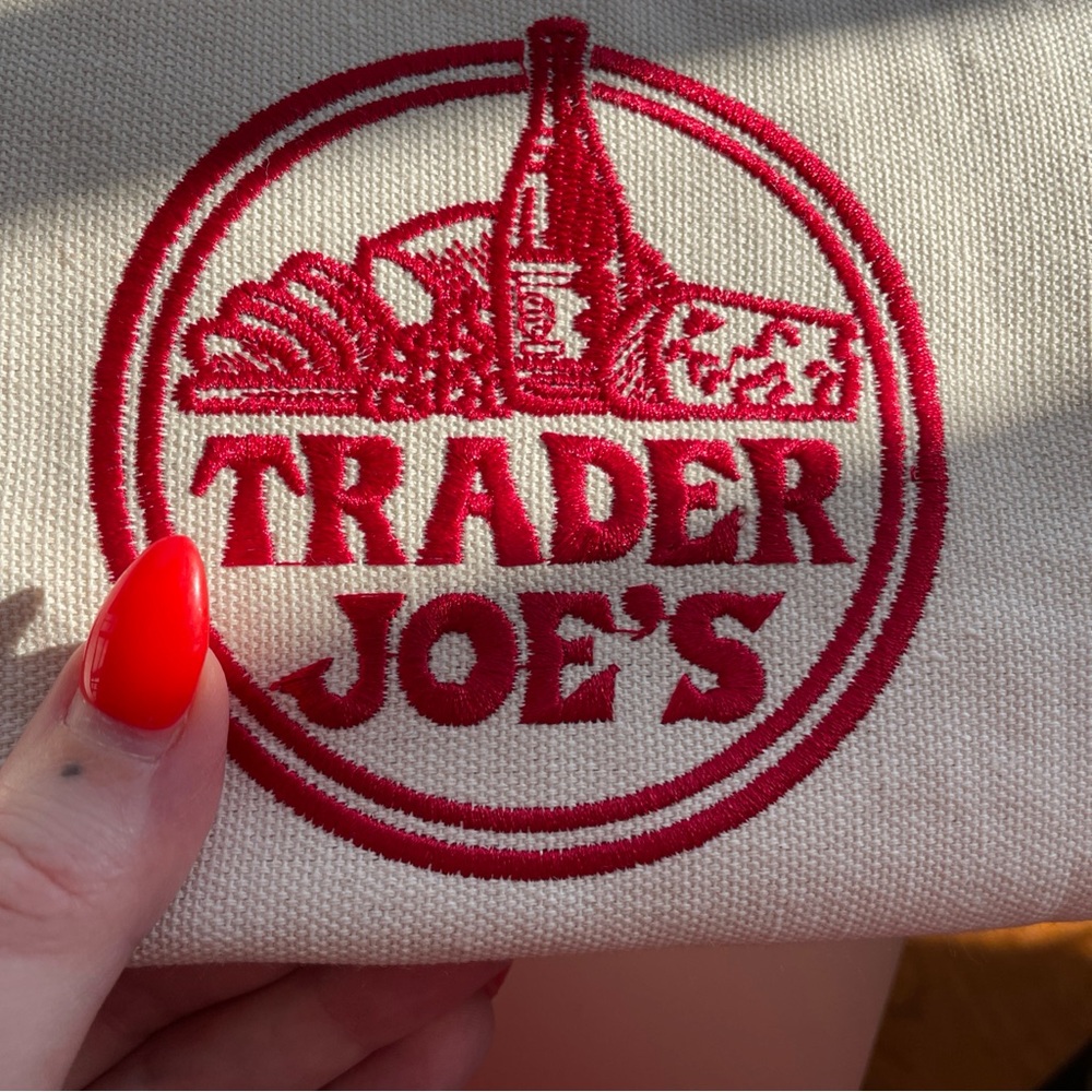 Trader Joe’s nwt LARGE Canvas Limited Edition 2025 Tote Shopping Bag GREEN - Picture 4 of 10